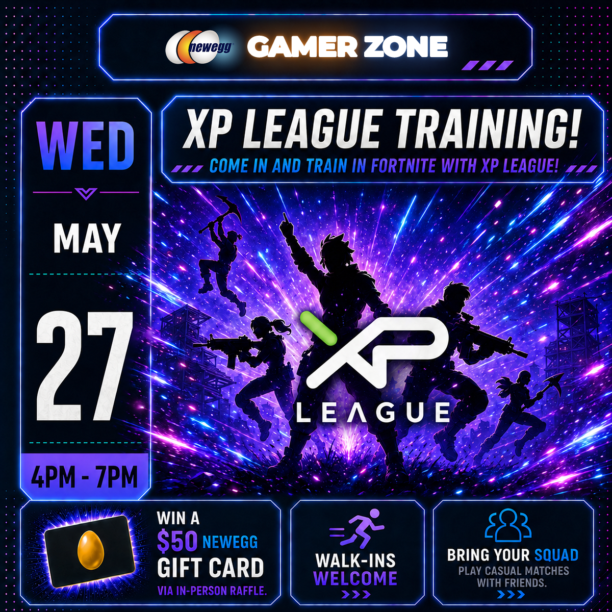 XP League Fortnite Training at Newegg Gamer Zone